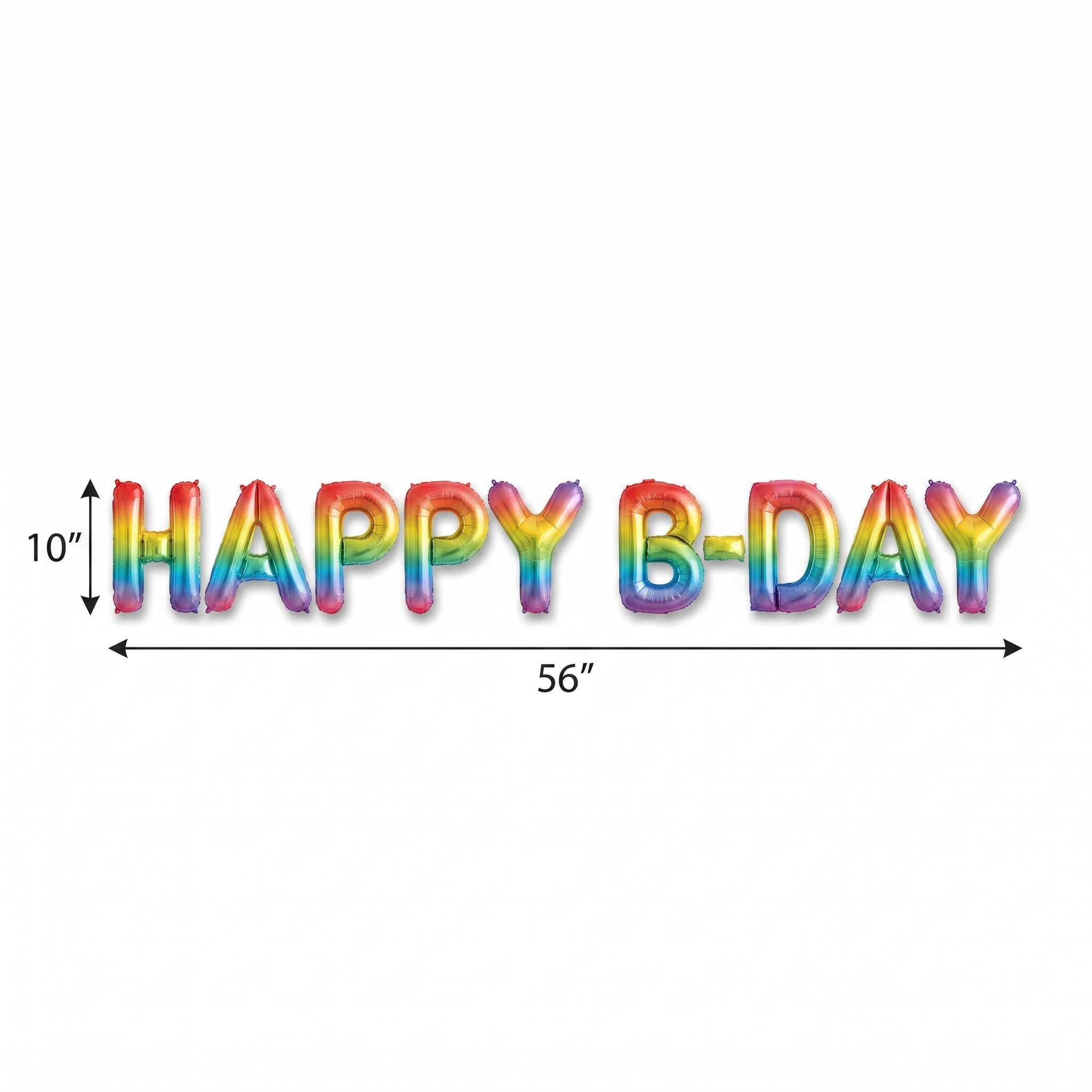 Rainbow Happy B-Day Foil Air-Filled Balloon Set