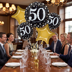 Sparkling 50th Birthday Foil Balloon Bouquet
