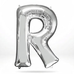 Silver Foil Letter Balloon "R"
