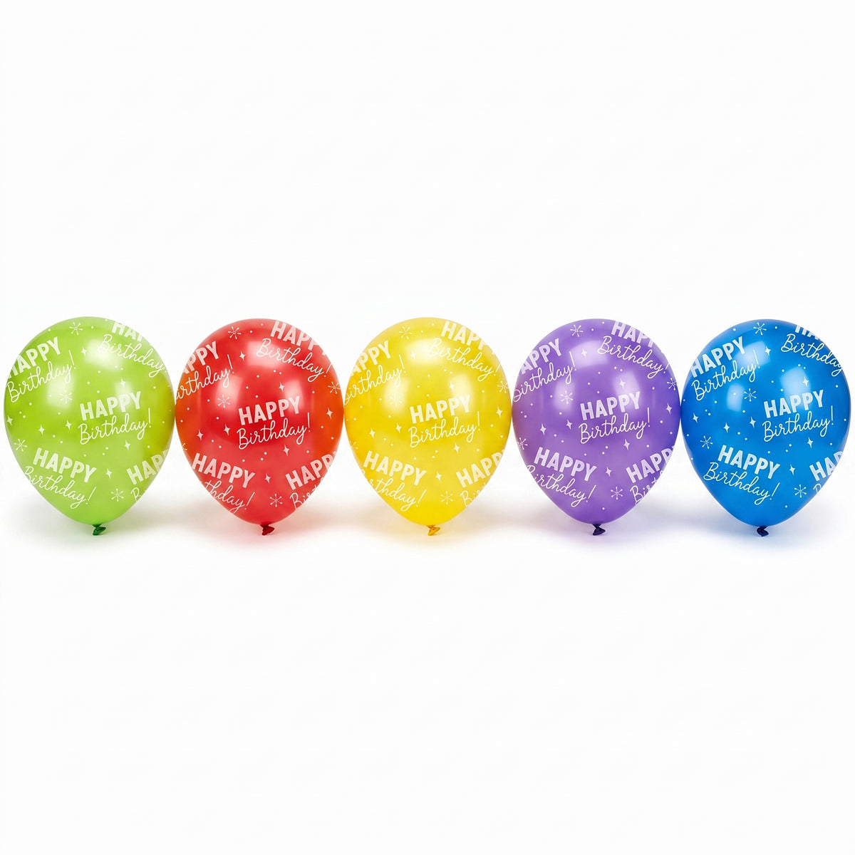 Vibrant Confetti Happy Birthday Latex Balloons, 11-Inch, 15-Pack