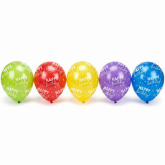 Vibrant Confetti Happy Birthday Latex Balloons, 11-Inch, 15-Pack