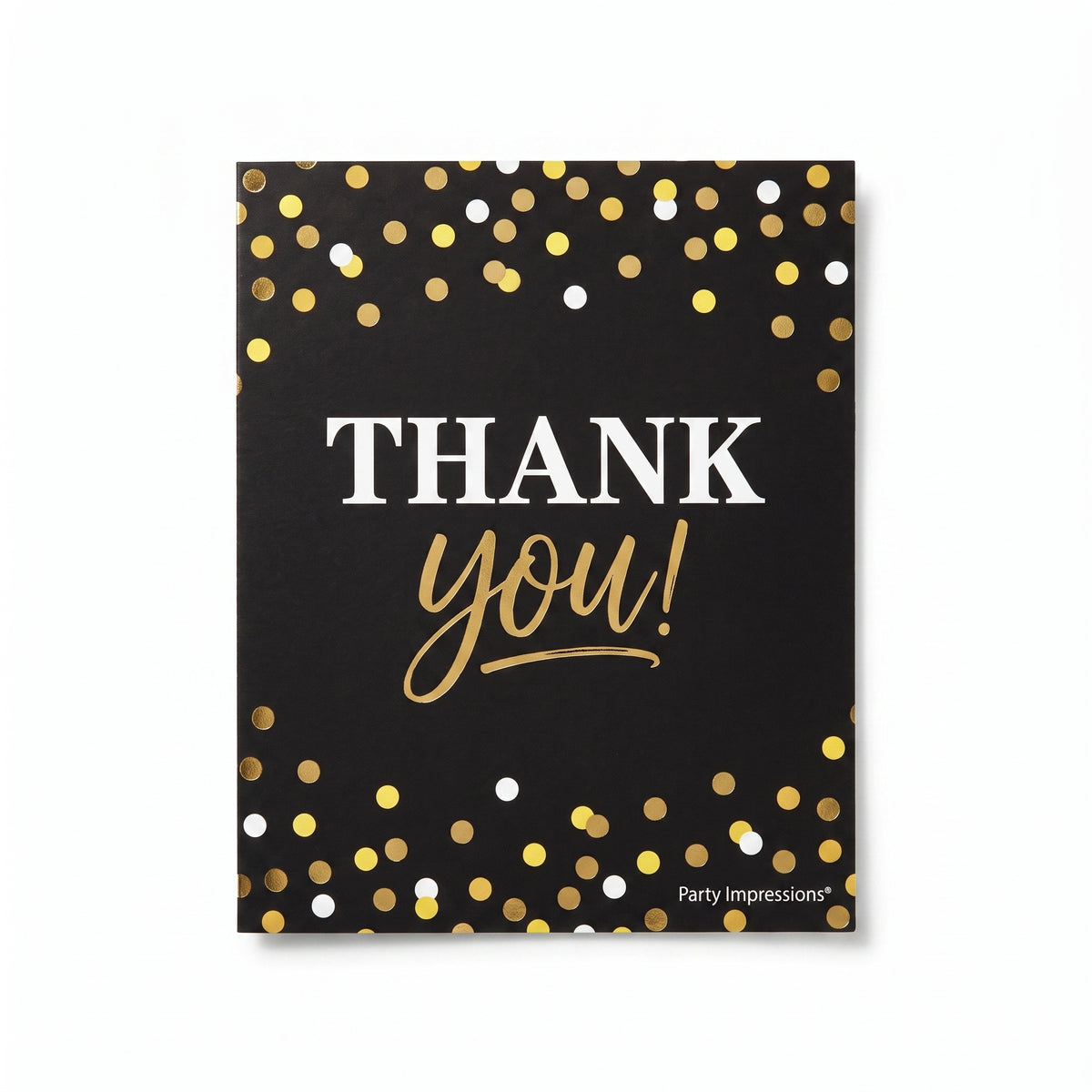 Black and Gold Birthday Thank You Card