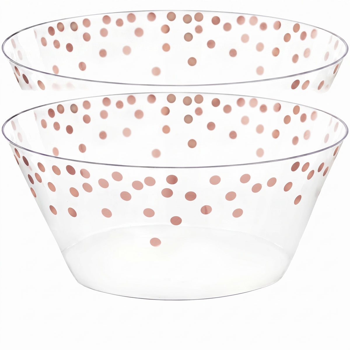 Rose Gold Polka Dot Large Plastic Serving Bowl - 116 Oz.