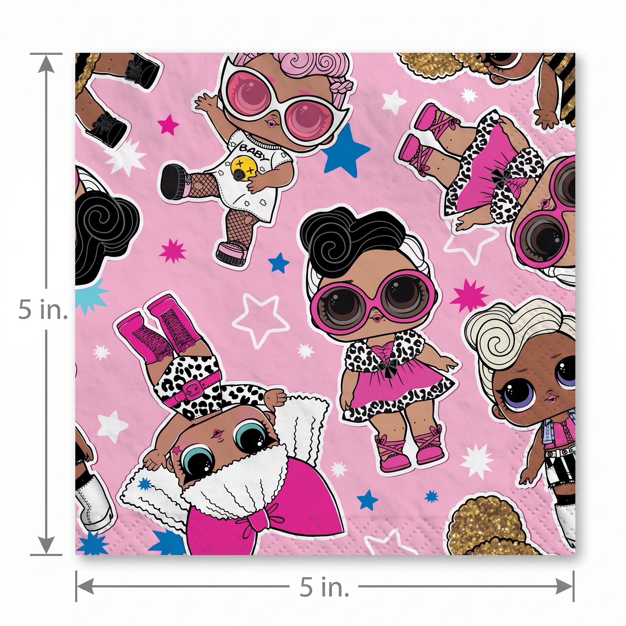 LOL Surprise! Together 4EVA Beverage Napkins - 16 Pack - 5 In. X 5 In.