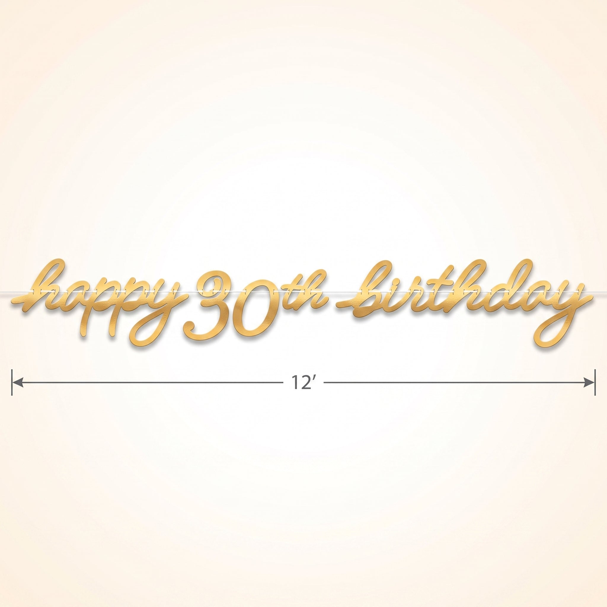 Golden Age 30th Birthday Letter Banner - Elegant Gold Decoration
