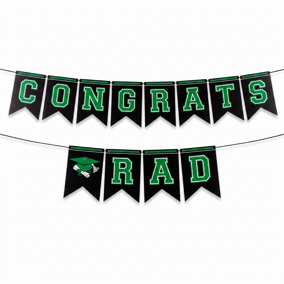 Festive Green Graduation Congrats Banner