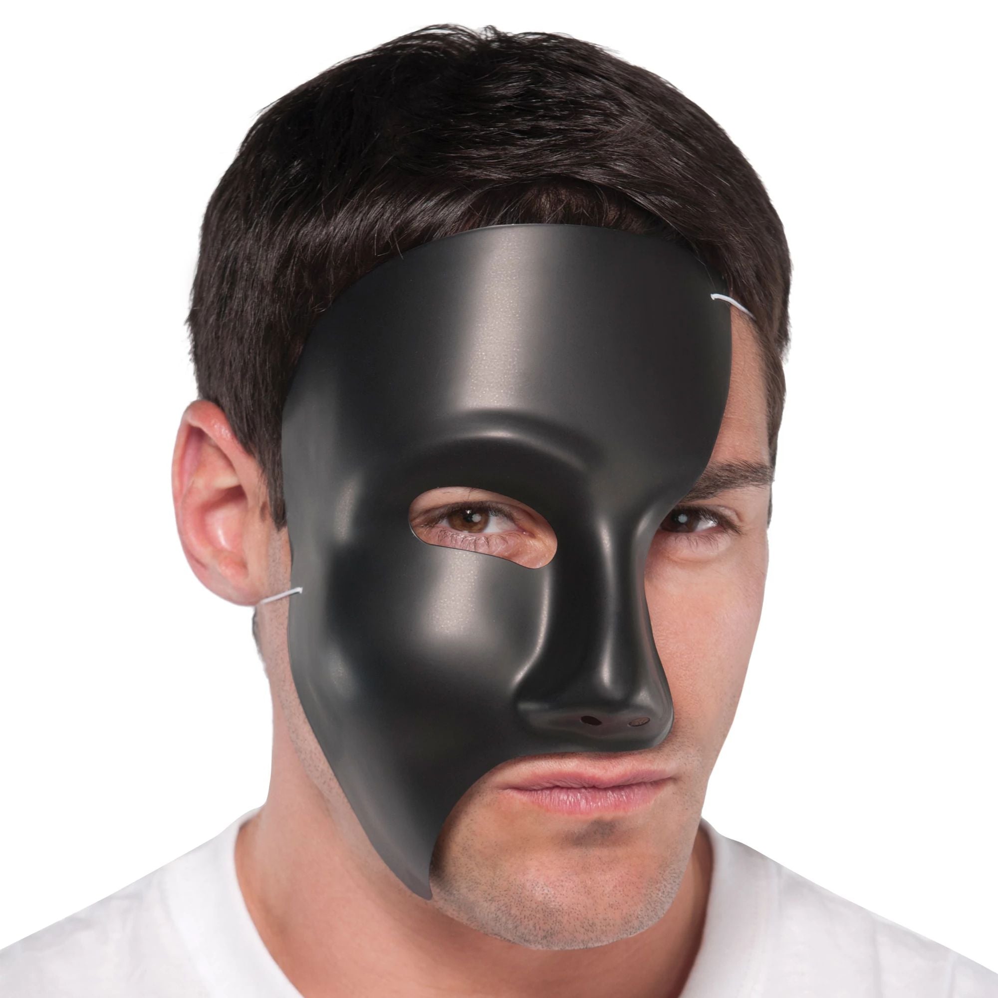 Phantom Black Half Face Mask Costume Accessory