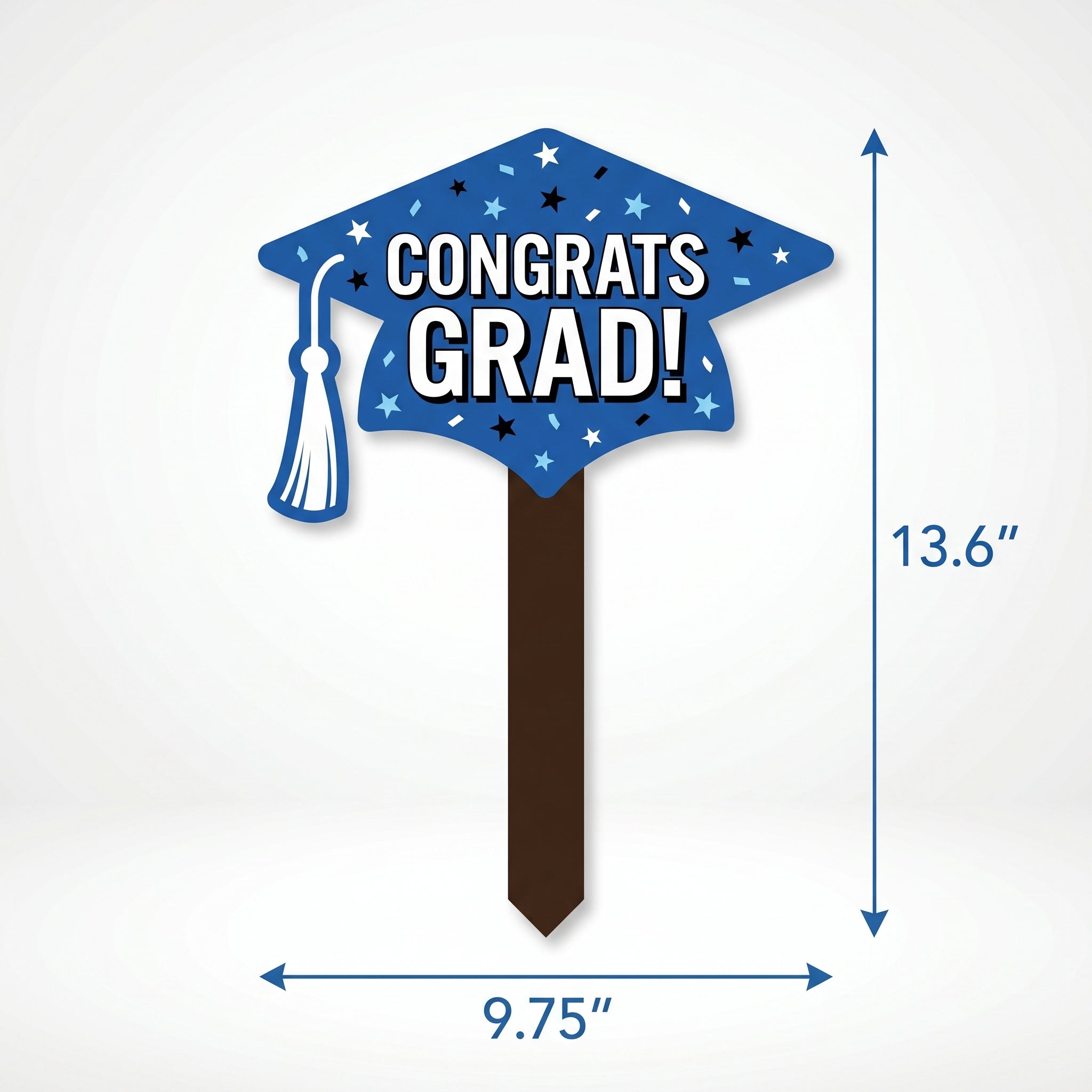 "Congrats Grad" Royal Blue Lawn Sign