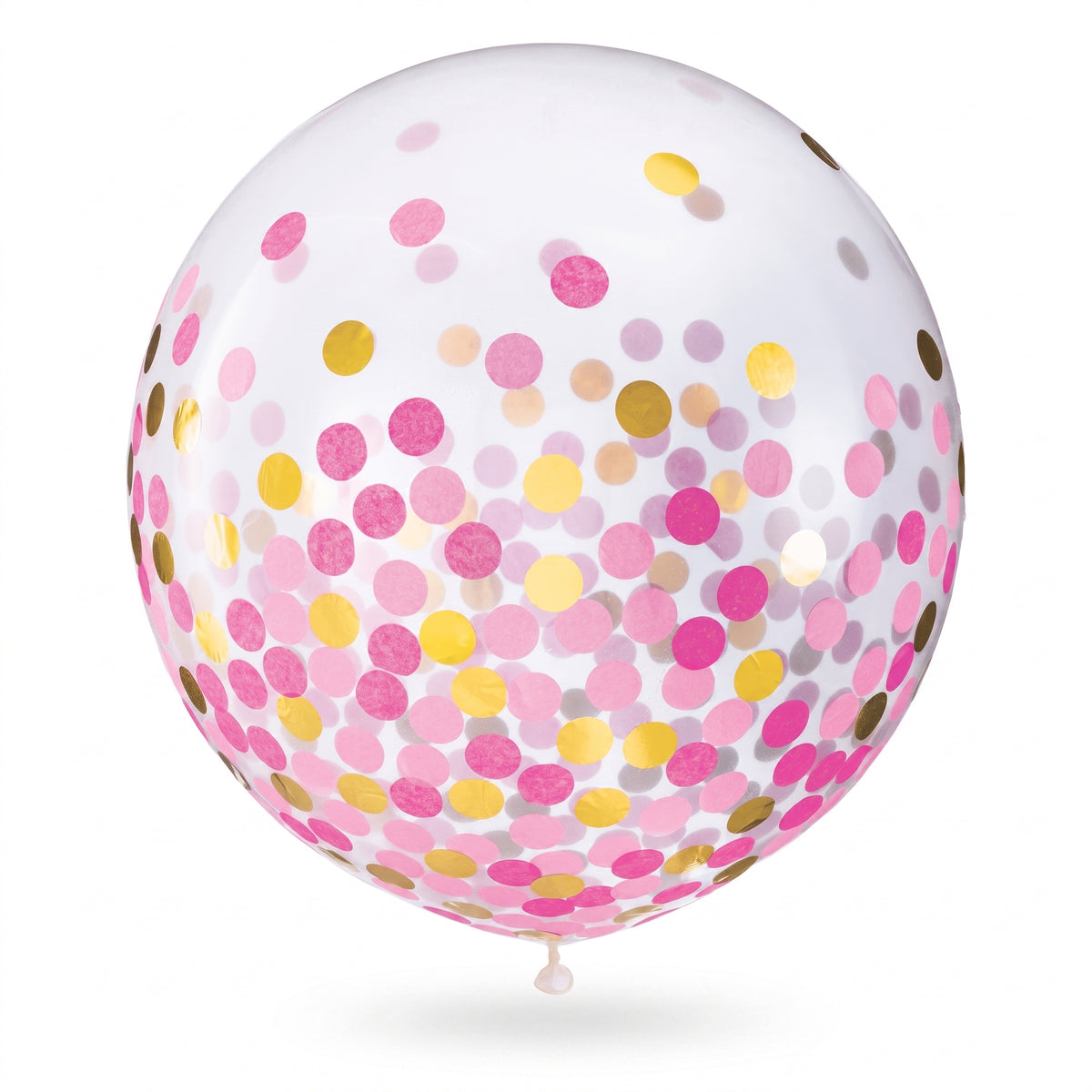 Gold & Pink Confetti Latex Balloons, 24-Inch, 2-Pack