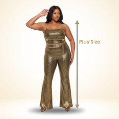 Glamorous Gold Metallic Jumpsuit - Adult Plus