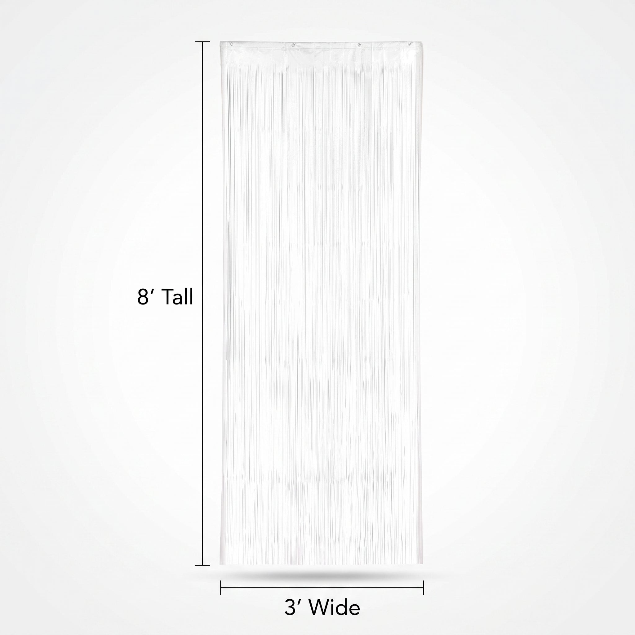 White Metallic Door Curtain - 3' x 8'
