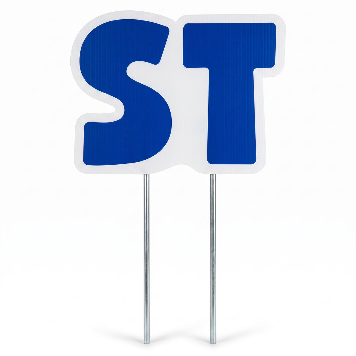 Blue "ST" Lawn Sign for Birthdays