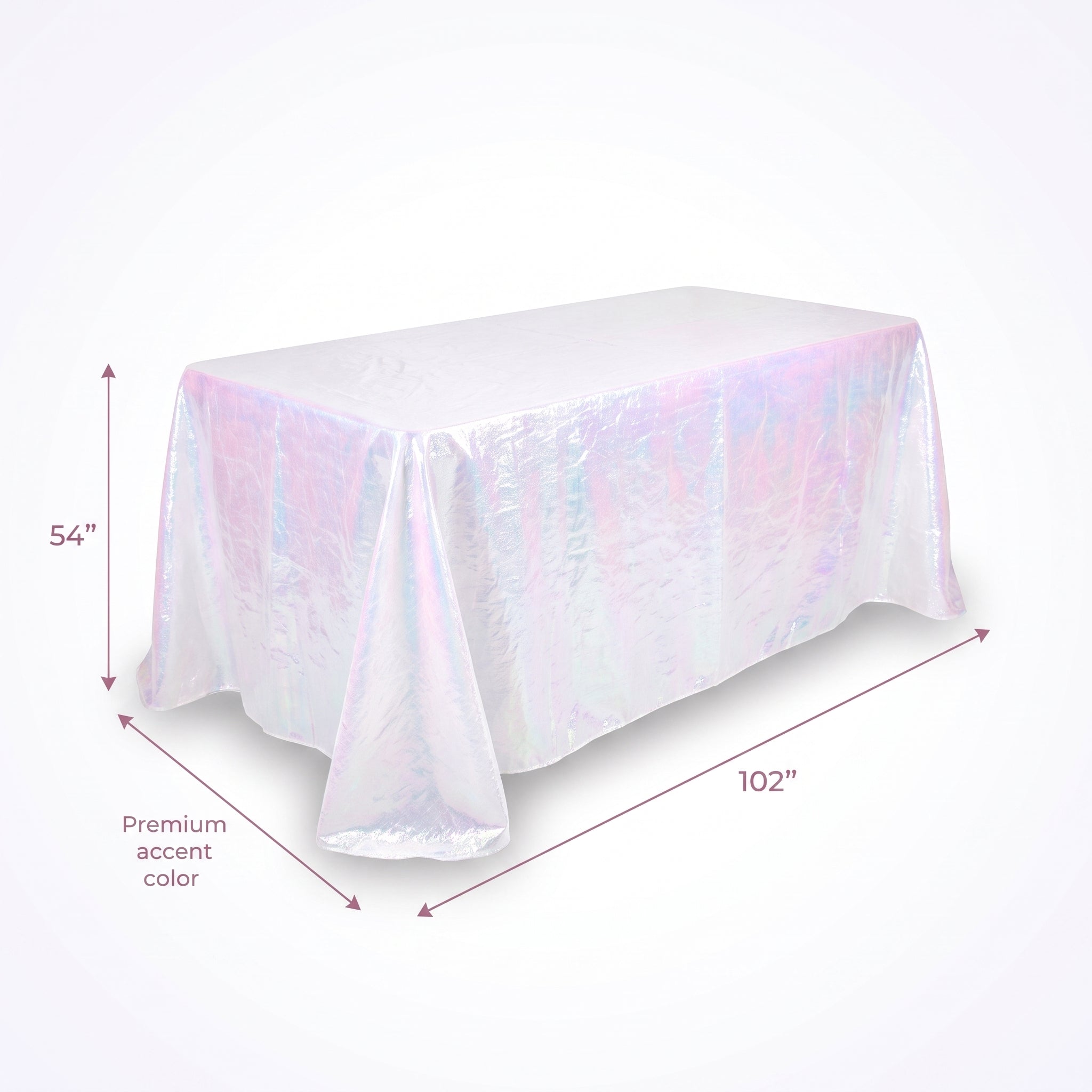 White Opalescent Reusable Table Cover - 54" x 102"