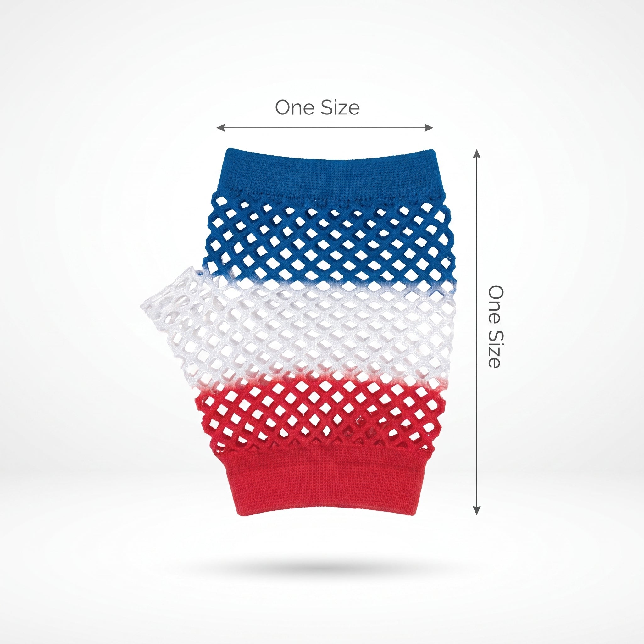 Red, White & Blue Fishnet Fingerless Gloves