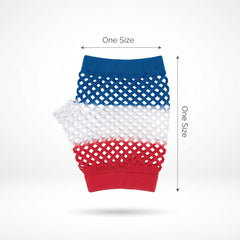 Red, White & Blue Fishnet Fingerless Gloves