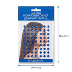 Royal Blue Hair Gems Set - 50 Piece Set