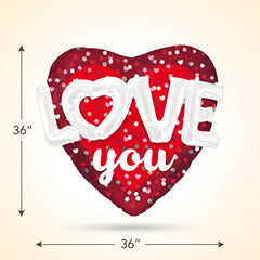 Valentine's Day Multi-Love Hearts and Dots Foil Balloon