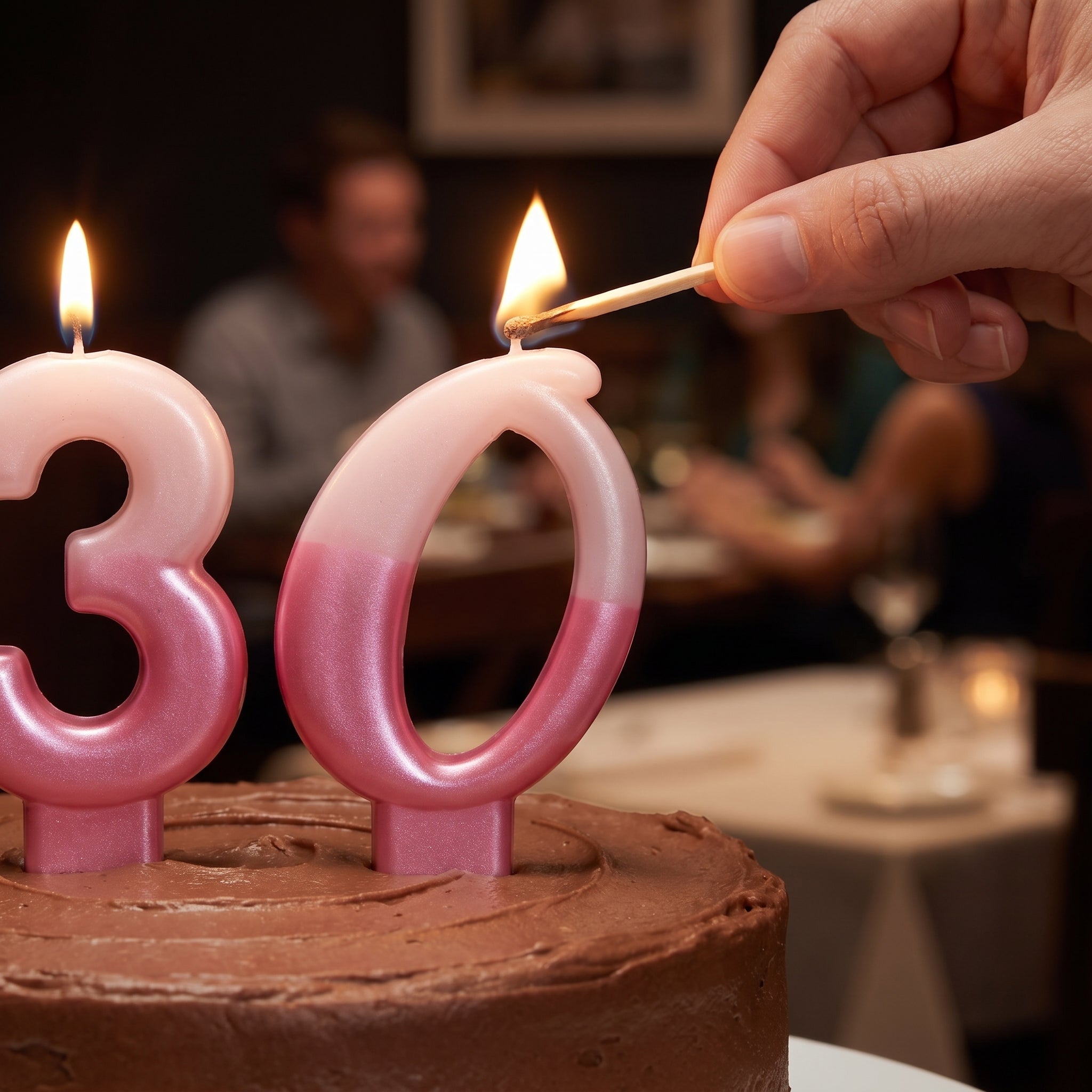 Metallic Pink Number "0" Birthday Candle, 3.2-Inch