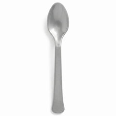Silver Heavy-Duty Plastic Spoons, 50-Count - 7.5 in.