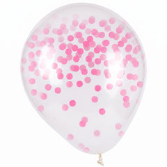 Pink Confetti Latex Balloons - Pack of 6