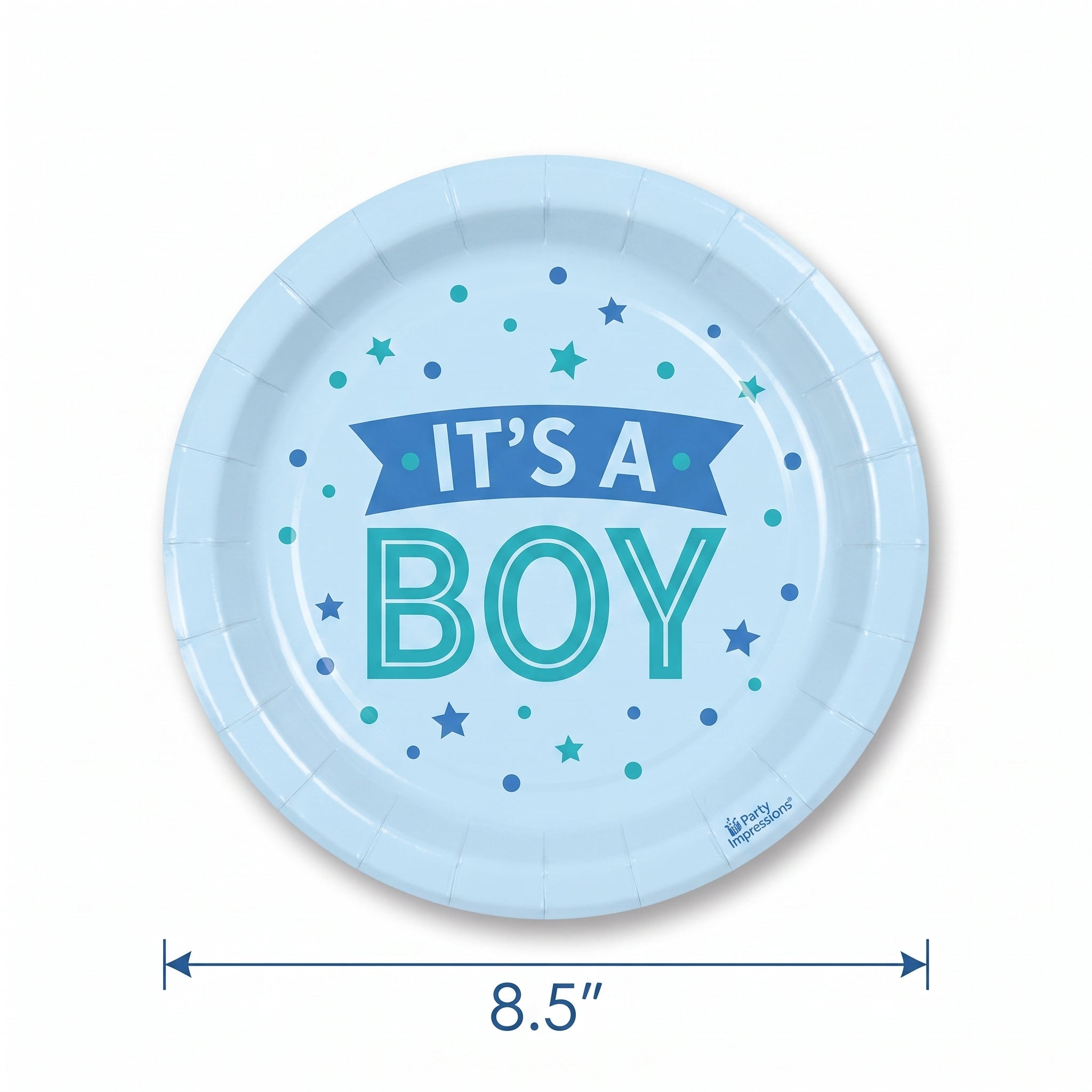 "It's a Boy" Baby Shower 8.5" Round Paper Plates