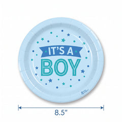 "It's a Boy" Baby Shower 8.5" Round Paper Plates
