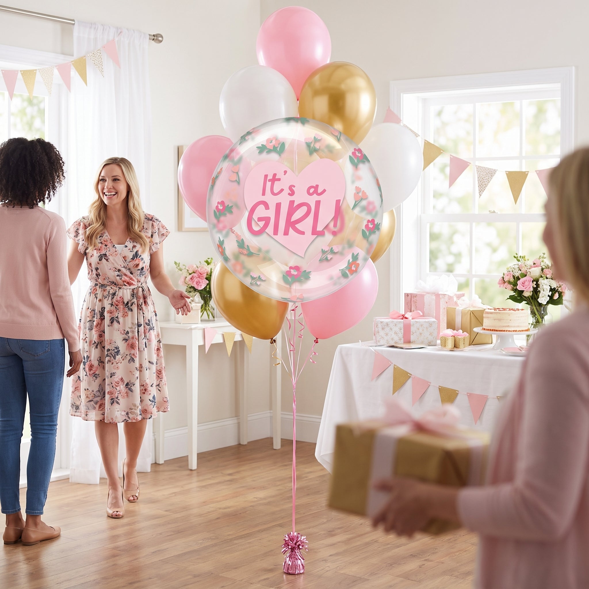 "It's a Girl" Heart-Shaped Foil Balloon