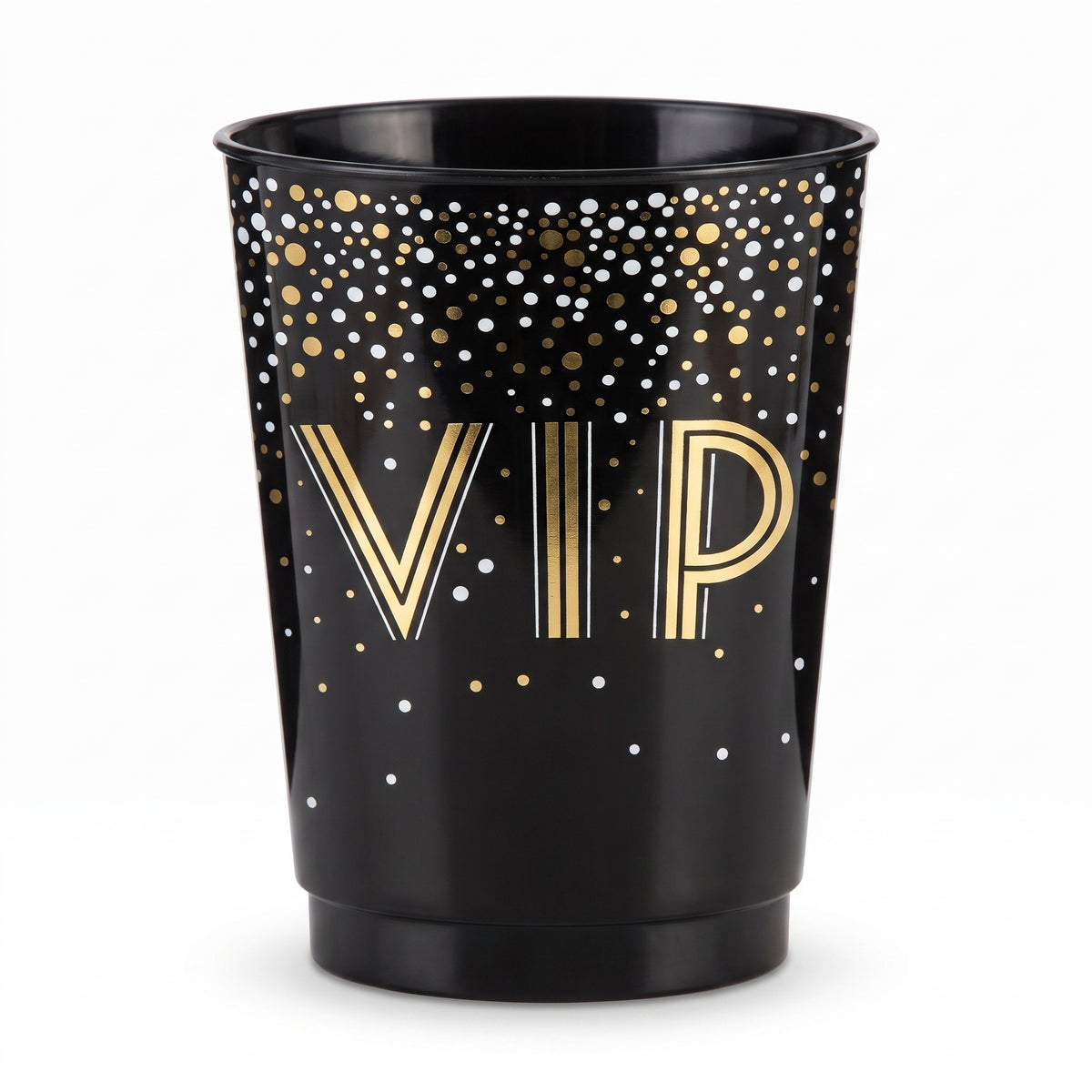 Awards Night VIP Plastic Tumblers, 10oz, Black/Gold, 20-Pack