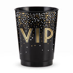 Awards Night VIP Plastic Tumblers, 10oz, Black/Gold, 20-Pack