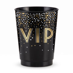 Awards Night VIP Plastic Tumblers, 10oz, Black/Gold, 20-Pack
