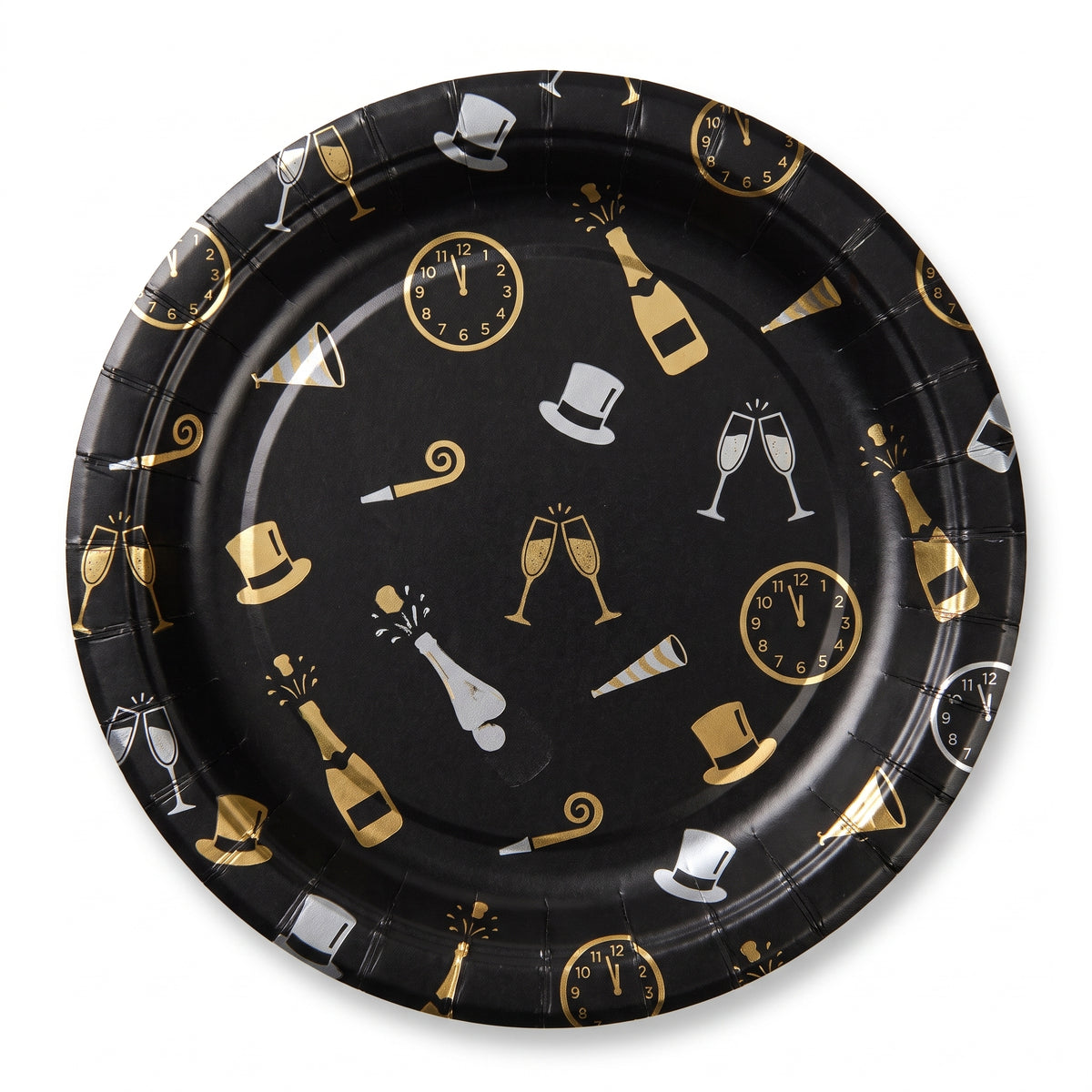 Bubbly This Way New Year's Eve 6.75" Round Paper Plates