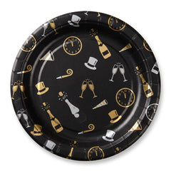 Bubbly This Way New Year's Eve 6.75" Round Paper Plates