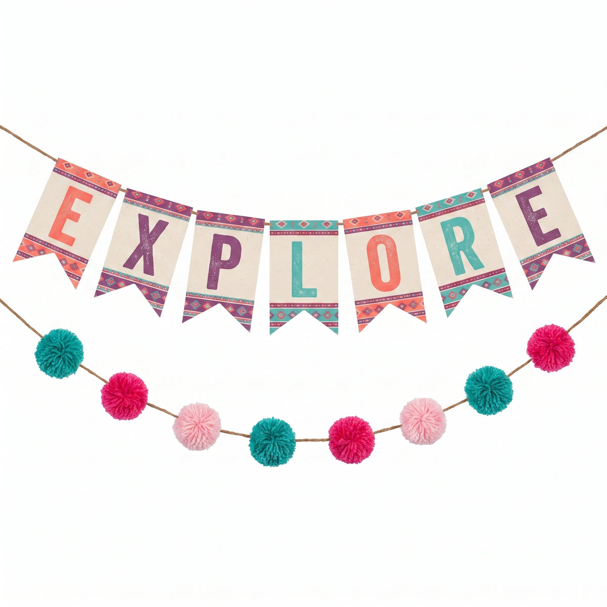 Free Spirit Canvas Pom Pom Banner