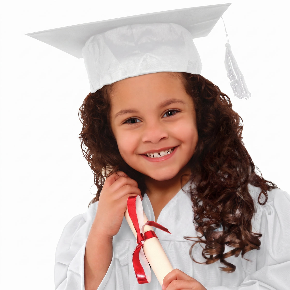 Classic White Graduation Cap with Tassel | 1 Count