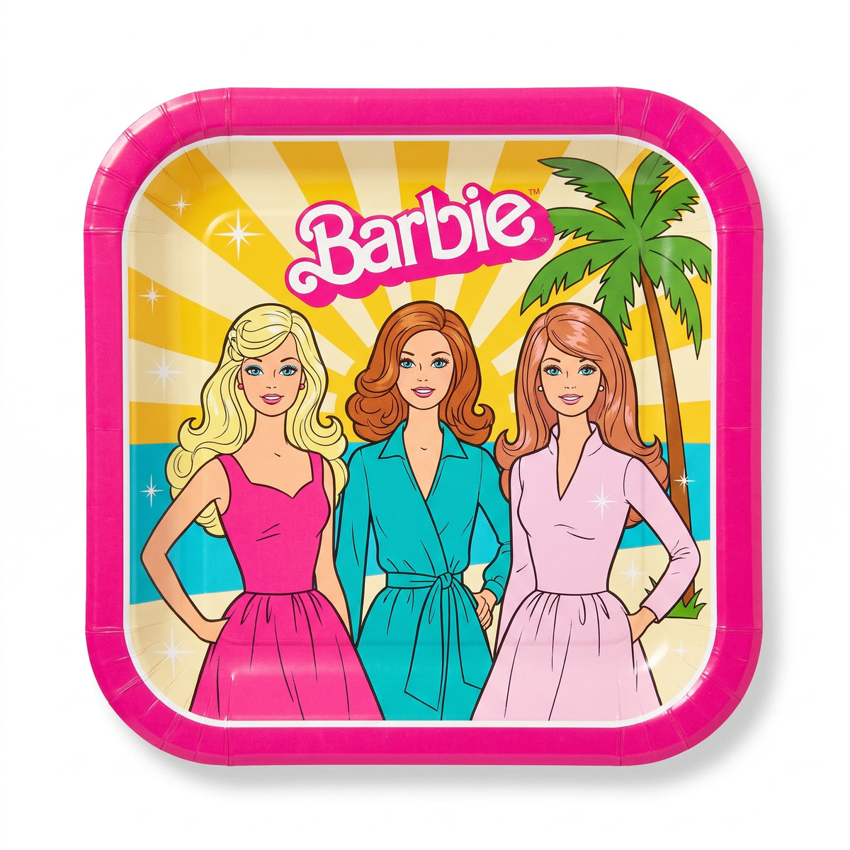 Vintage Barbie 9" Square Birthday Party Plates