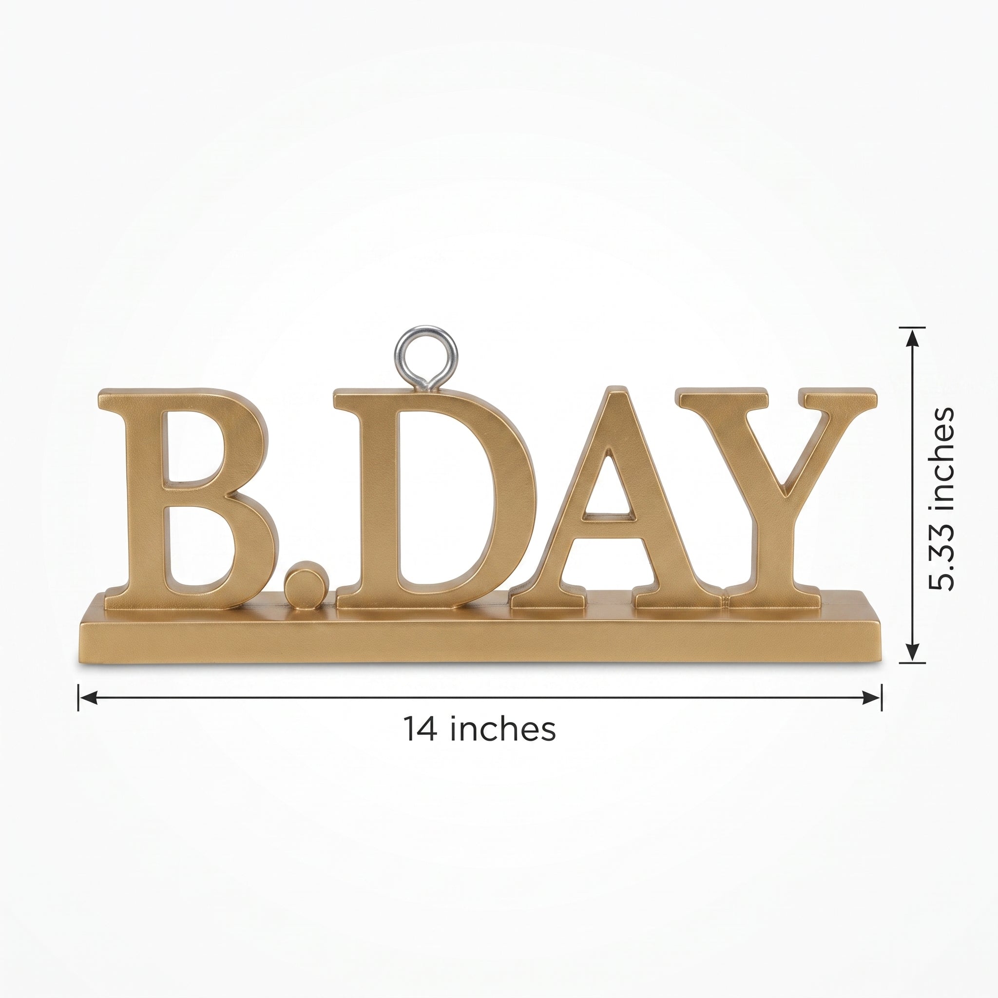 Metallic Gold "B.Day" Balloon Weight Decoration
