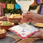 Viva La Party Fiesta Beverage Napkins - 5 in. x 5 in. - Colorful Printed 5-inch, 40-Pack