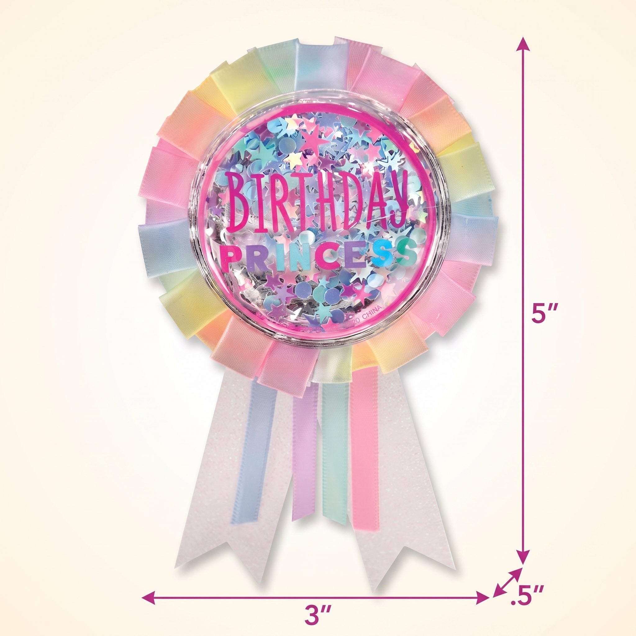 "Birthday Princess" Pastel Confetti Ribbon for Birthday Celebrations