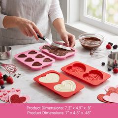 Valentine's Day Silicone Heart-Shaped Mold Set - 2-Pack