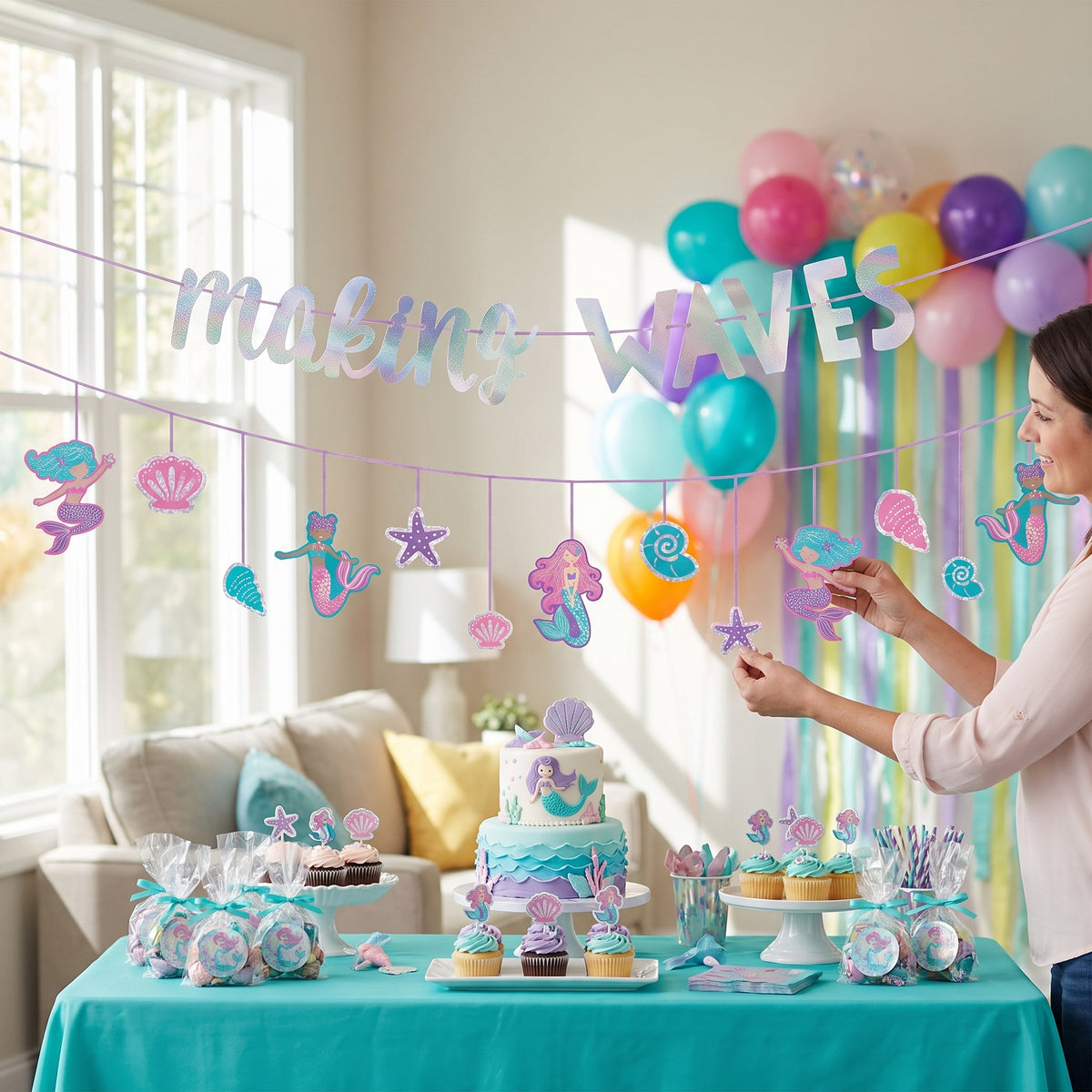 Shimmering Mermaids "Making Waves" Double Banner Decoration Set