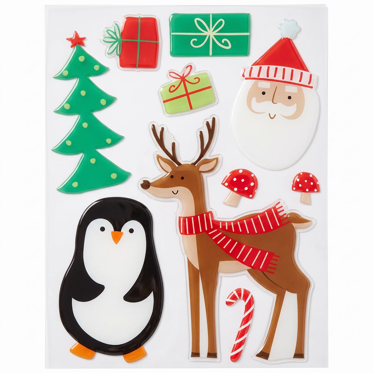 Christmas Kids' Gel Window Clings - Festive Holiday Decorations