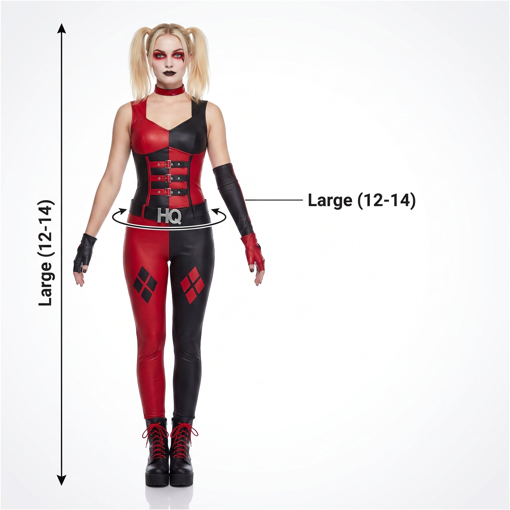Adult Harley Quinn Costume - Suicide Squad 2 Halloween Edition - Adult L (12-14)