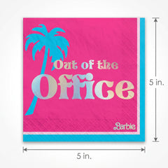 Barbie Dream Party "Out of the Office" Beverage Napkins - 16 Pack - 5 In. X 5 In.