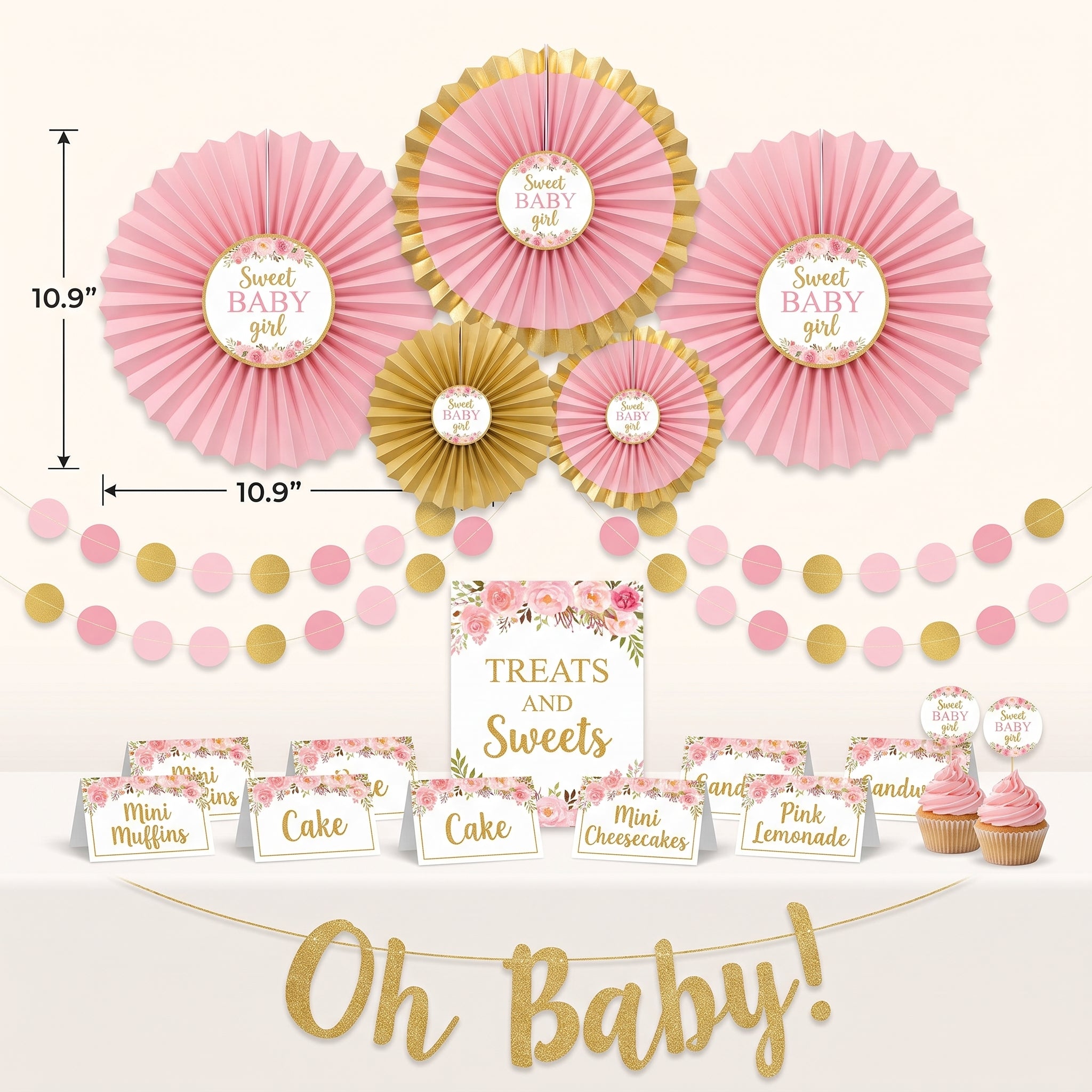 Floral Baby Shower Candy Buffet Decorating Kit, 23-Piece
