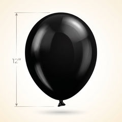 Bulk Black Latex Balloons - 12 Inch | 100 Count