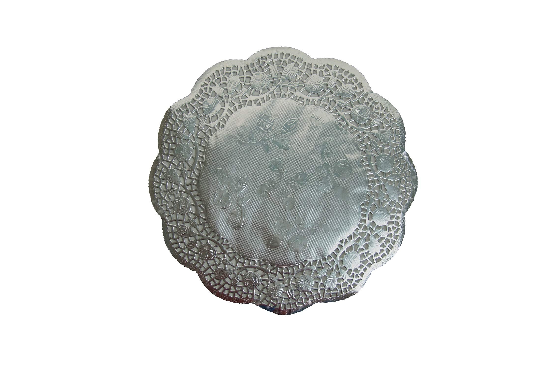 8.5 In. Round Silver Foil Doilies | 10 Count