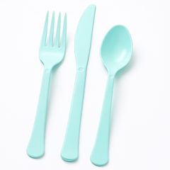 Heavy Weight Assorted Plastic Cutlery Set - Robin's Egg Blue