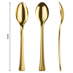 Exquisite Classic Gold Plastic Tasting Spoons 100 Count