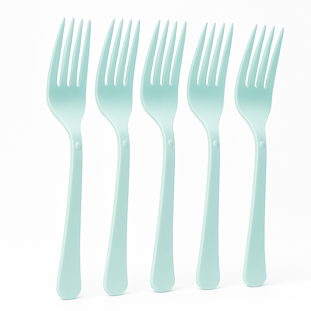 Robin's Egg Blue Plastic Forks - 24 Pack