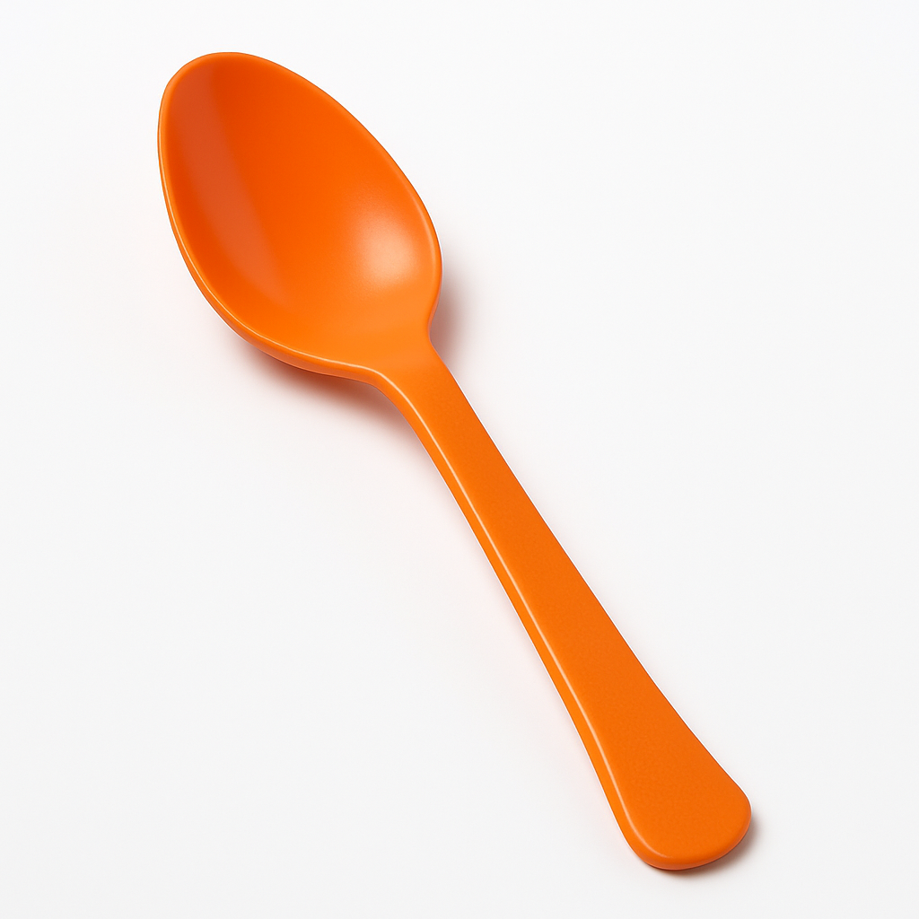 Vibrant Orange Plastic Spoon